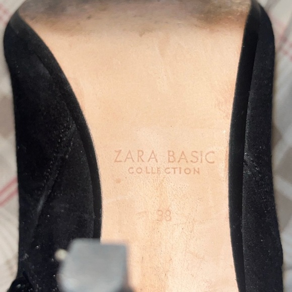 Zara Black Suede Pointed Stiletto Cutout Booties - Picture 6 of 6